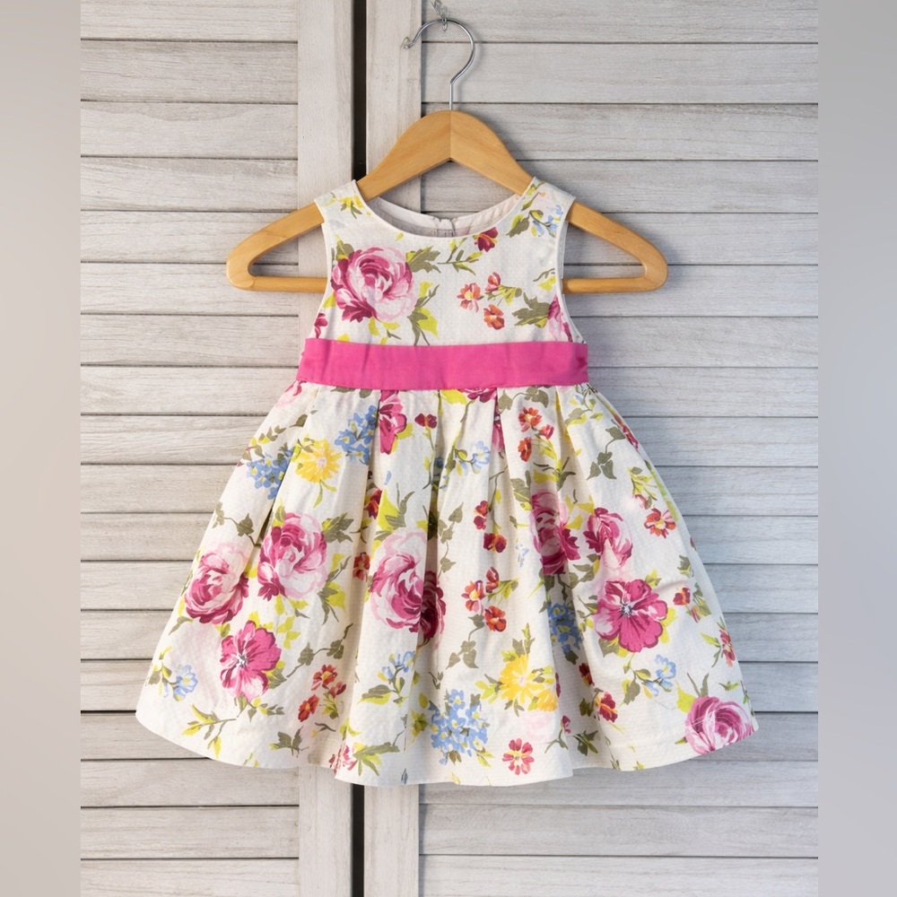 Children’s Place Floral Kids Dress with Pink Accents. NWT. Size  0/3 Months - Picture 1 of 7